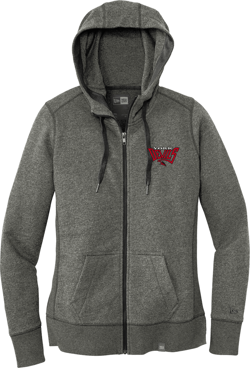 York Devils New Era Ladies French Terry Full-Zip Hoodie